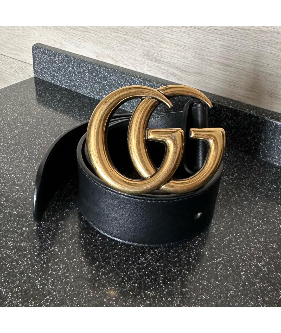 GUCCI Черный кожаный ремень, фото 4