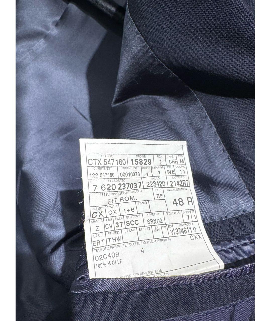 ERMENEGILDO ZEGNA Темно-синий классический костюм, фото 7