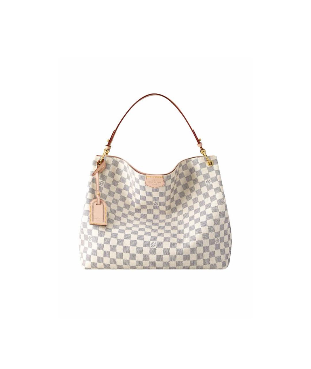 LOUIS VUITTON Бежевая кожаная сумка с короткими ручками, фото 2
