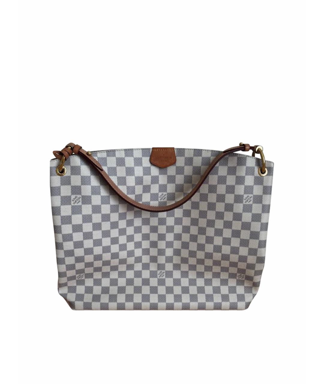 LOUIS VUITTON Бежевая кожаная сумка с короткими ручками, фото 1