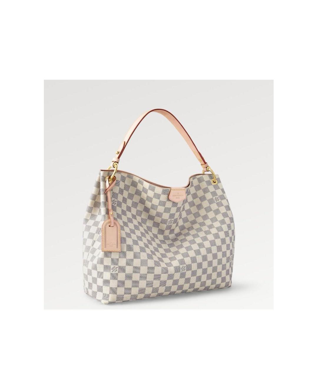 LOUIS VUITTON Бежевая кожаная сумка с короткими ручками, фото 8