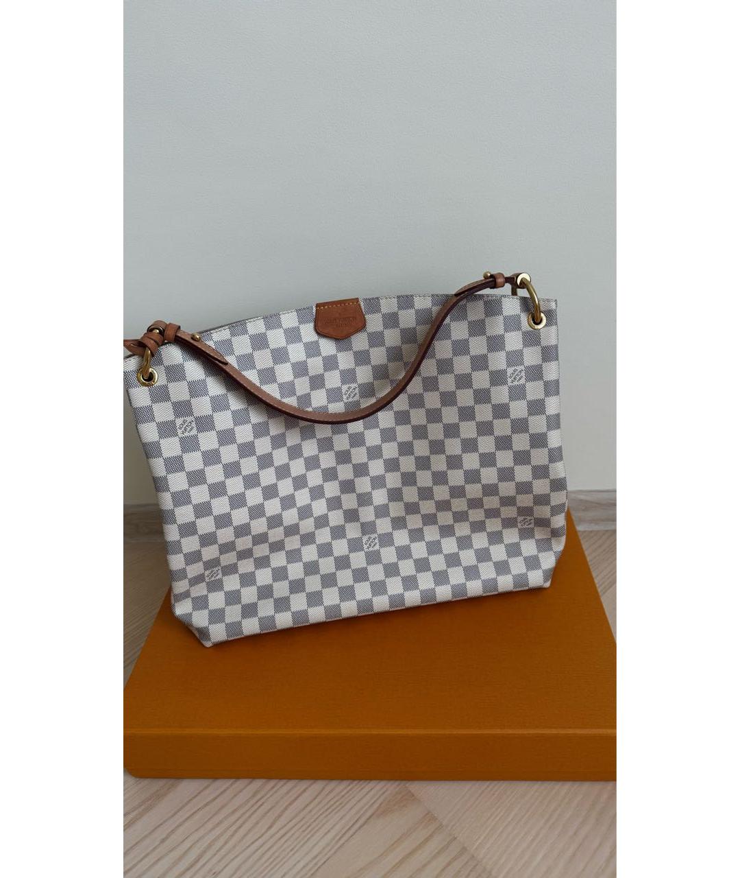 LOUIS VUITTON Бежевая кожаная сумка с короткими ручками, фото 9