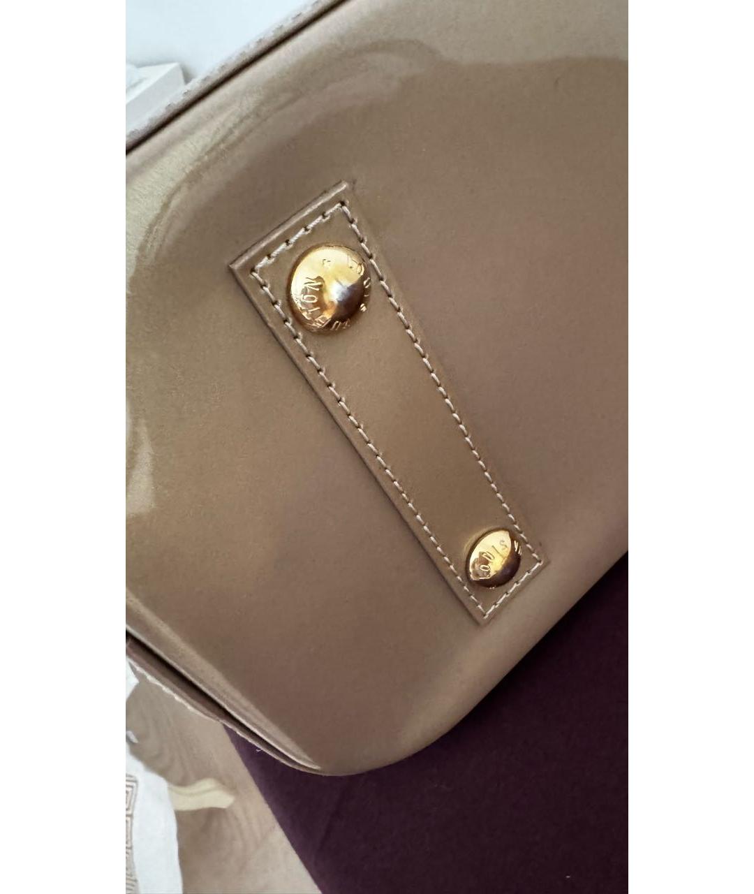 LOUIS VUITTON Бежевая кожаная сумка с короткими ручками, фото 6