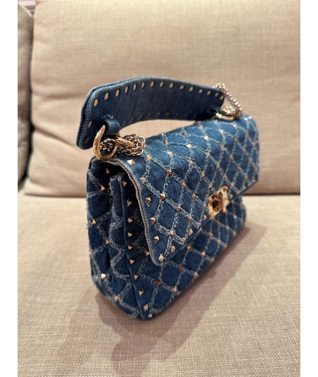 VALENTINO Темно-синяя деним сумка через плечо, фото 2