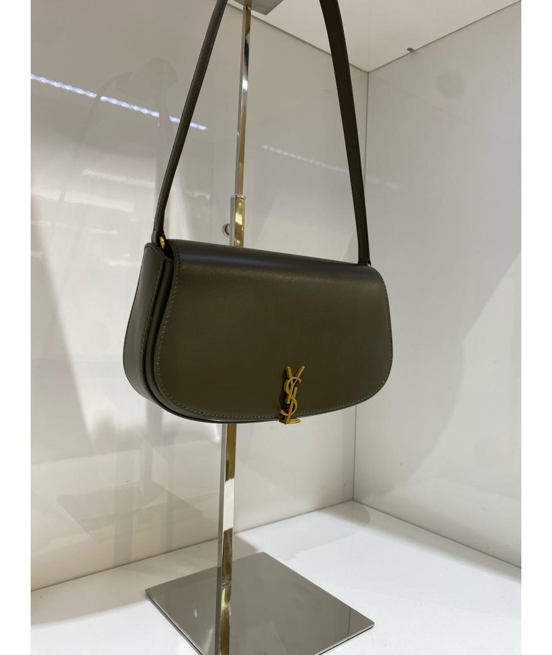 SAINT LAURENT Черная кожаная сумка через плечо, фото 3
