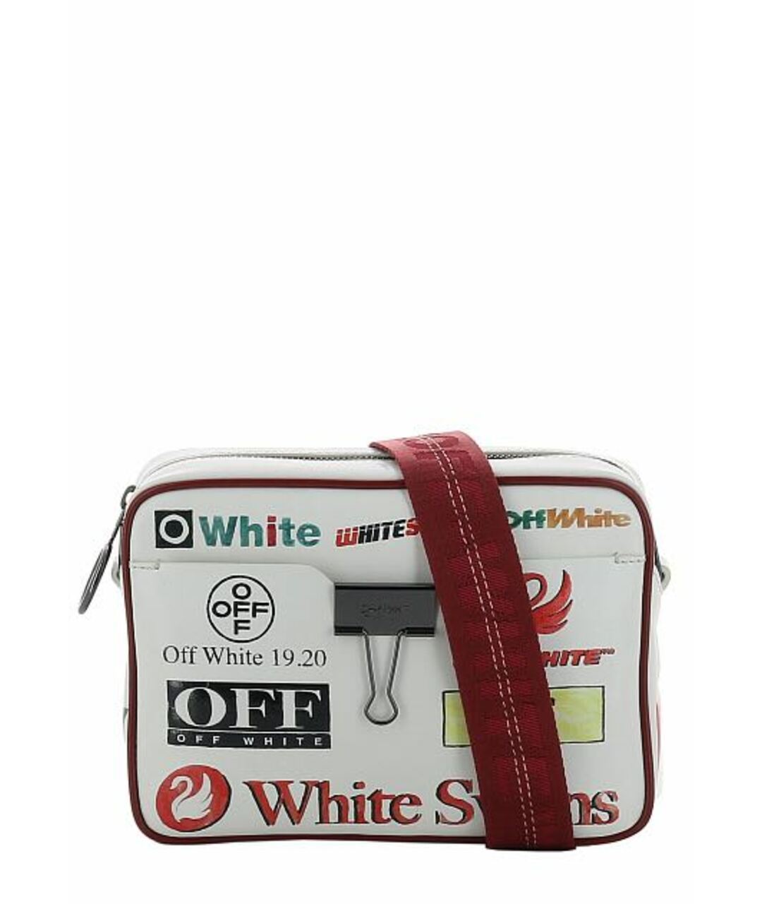 OFF-WHITE Белая кожаная сумка через плечо, фото 1