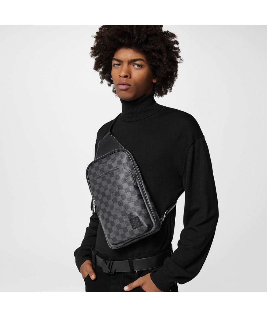 LOUIS VUITTON Антрацитовая сумка на плечо, фото 5