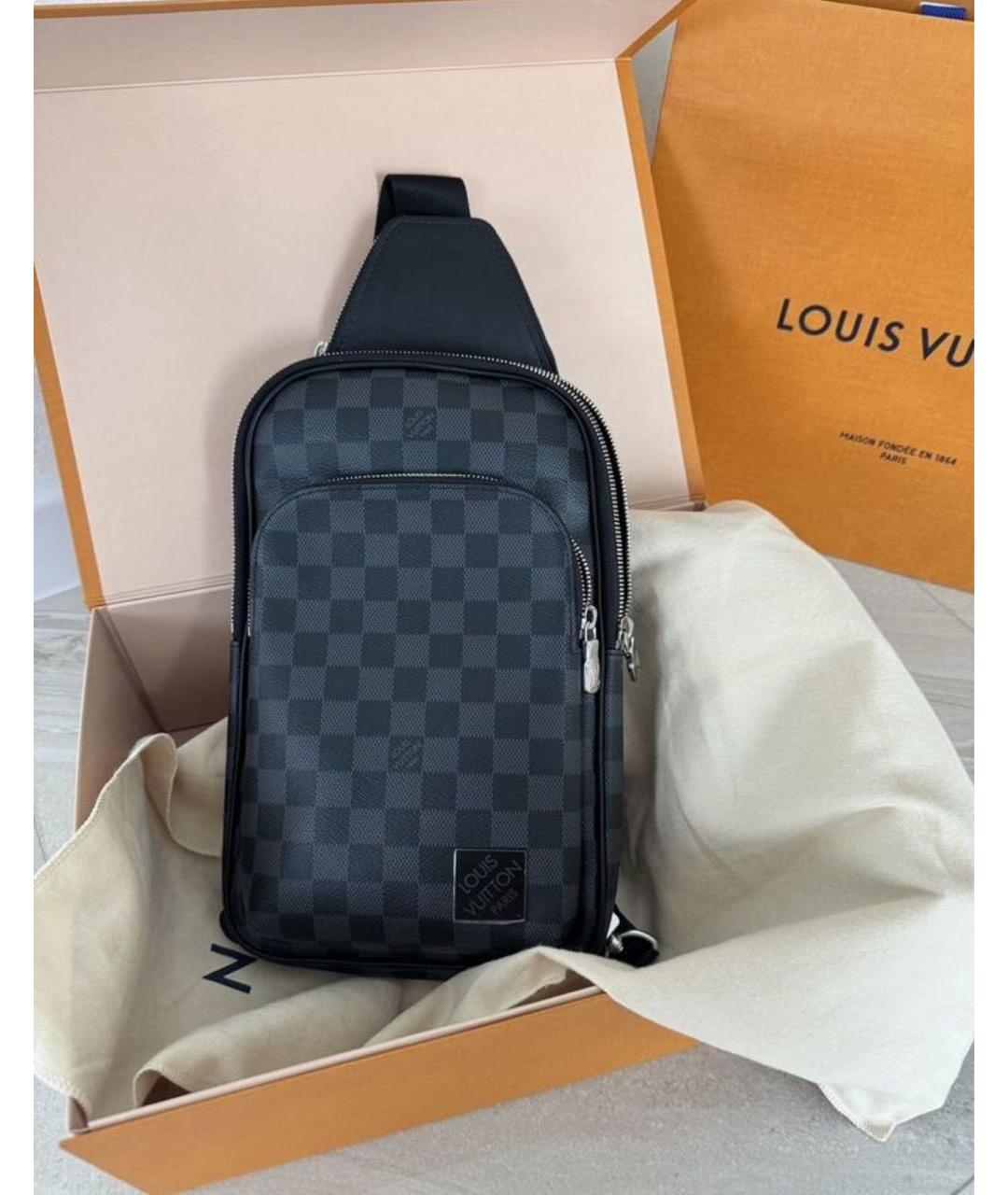LOUIS VUITTON Антрацитовая сумка на плечо, фото 2