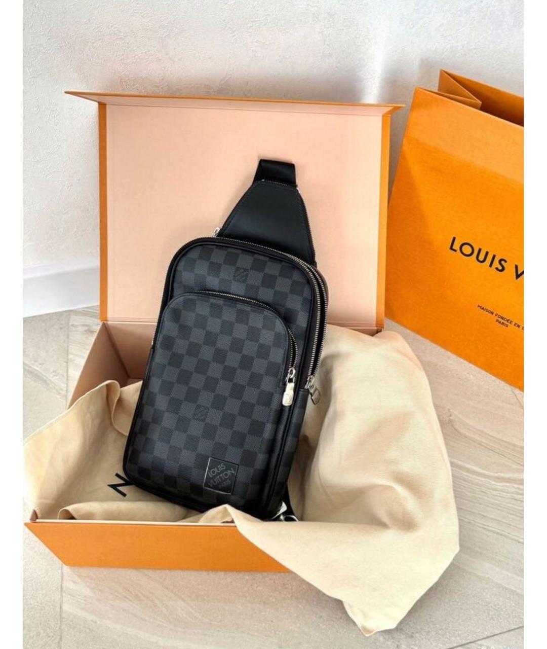LOUIS VUITTON Антрацитовая сумка на плечо, фото 6