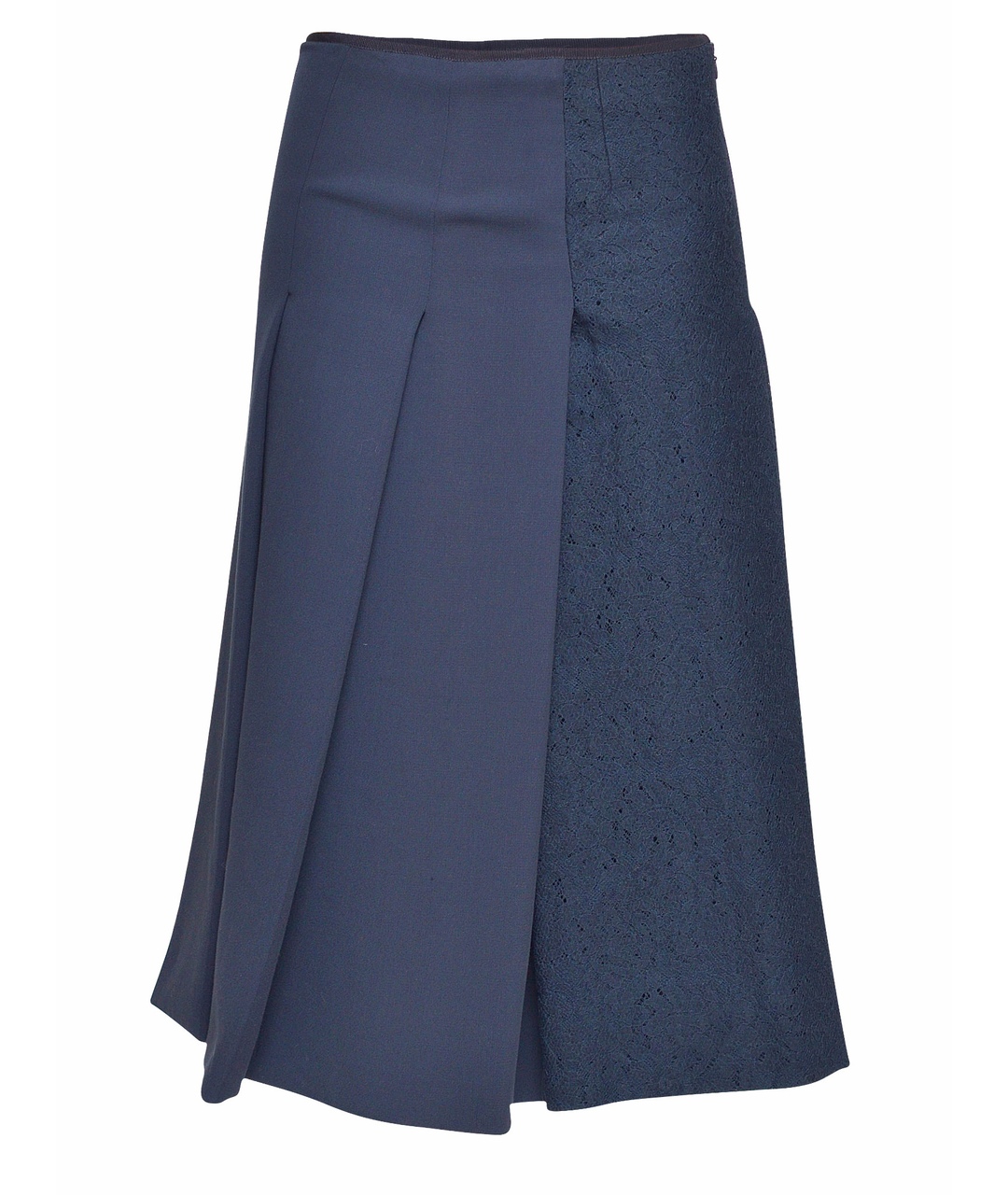 NO. 21 Темно-синяя кружевная юбка миди, фото 1