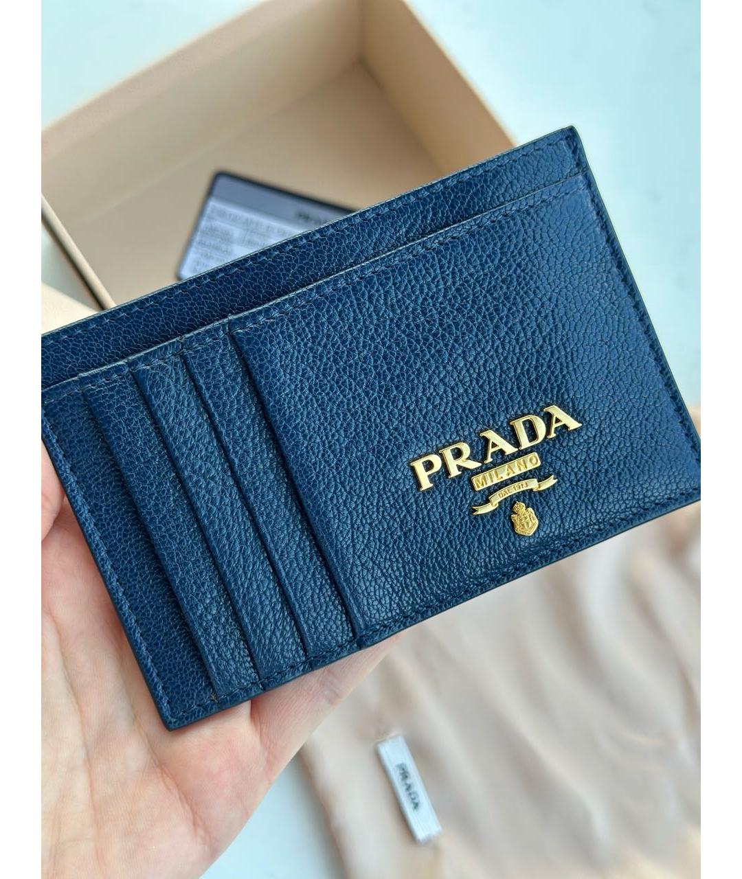 PRADA Синий кожаный кардхолдер, фото 6