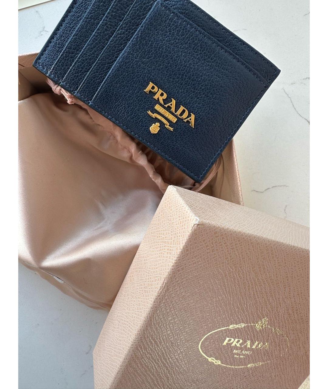 PRADA Синий кожаный кардхолдер, фото 5