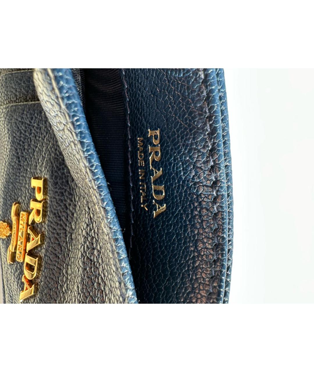 PRADA Синий кожаный кардхолдер, фото 3