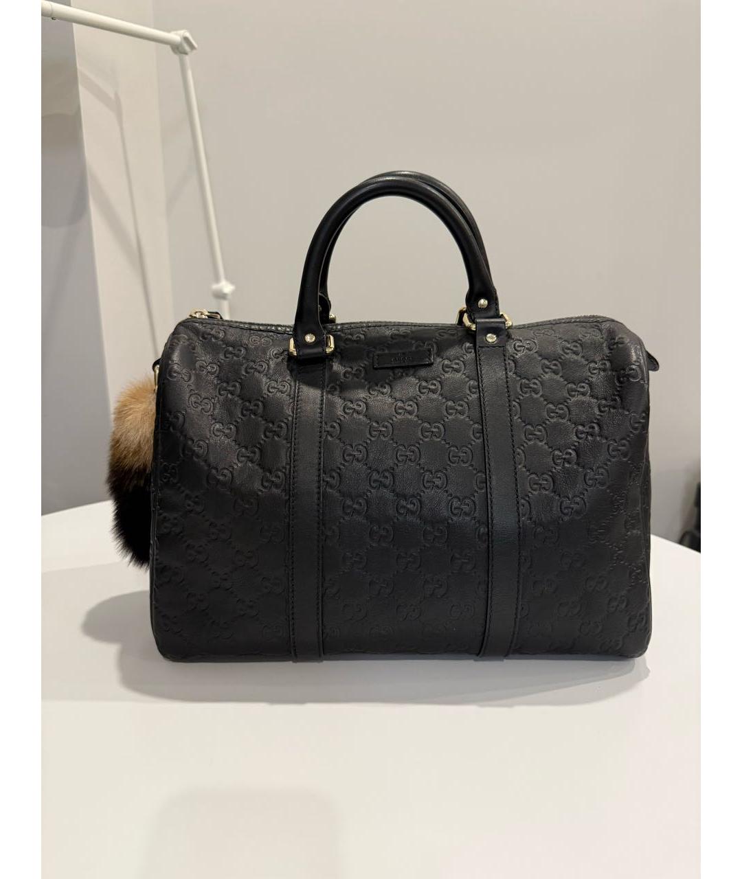GUCCI Черная кожаная сумка с короткими ручками, фото 9