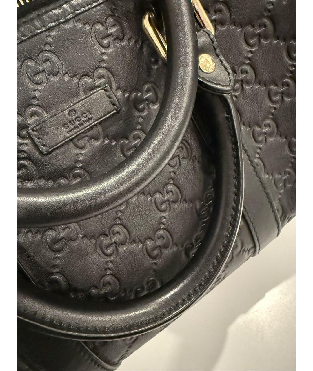 GUCCI Черная кожаная сумка с короткими ручками, фото 7