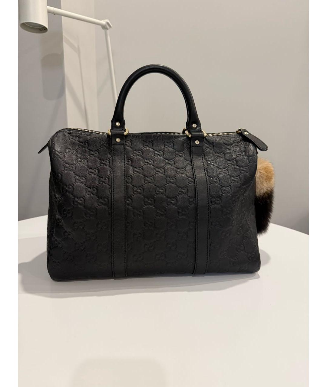 GUCCI Черная кожаная сумка с короткими ручками, фото 8