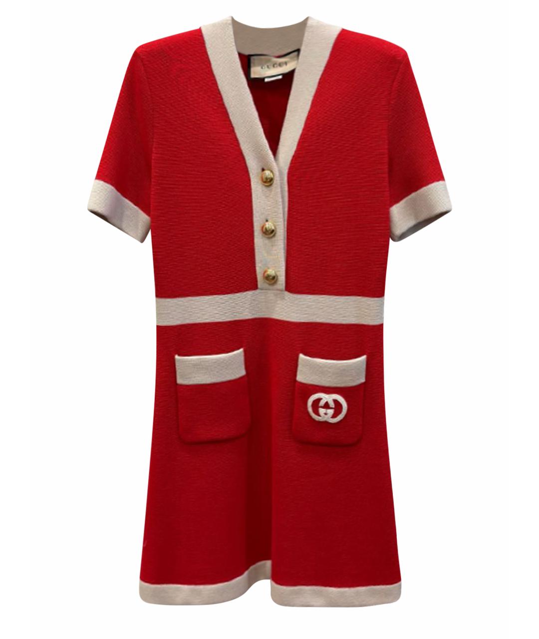 GUCCI Мульти шерстяное повседневное платье, фото 1