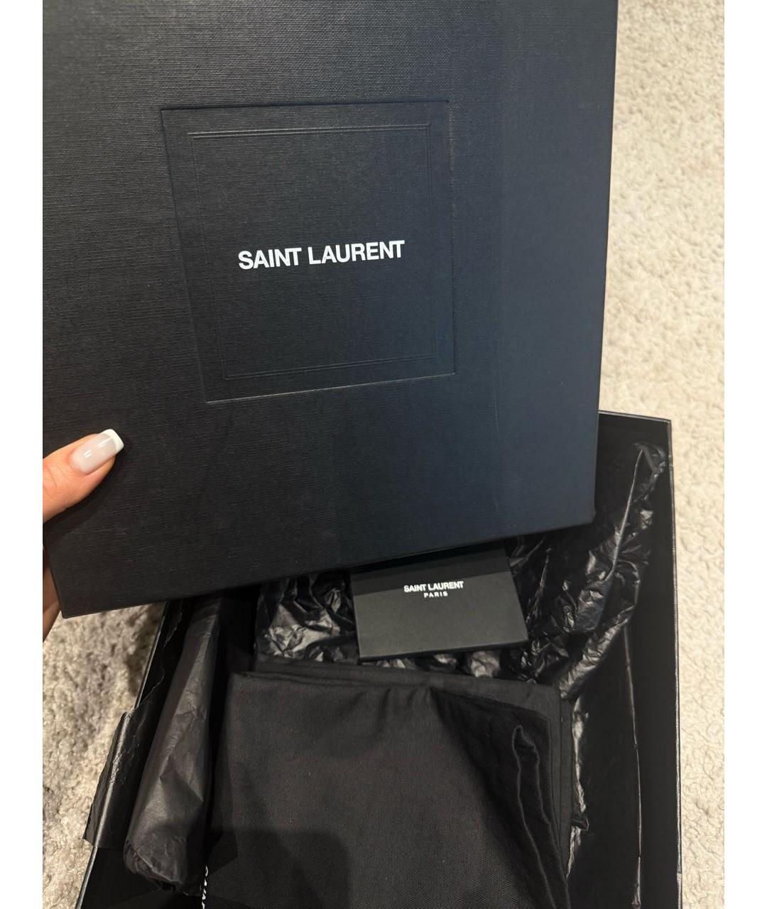 SAINT LAURENT Черные босоножки из лакированной кожи, фото 7