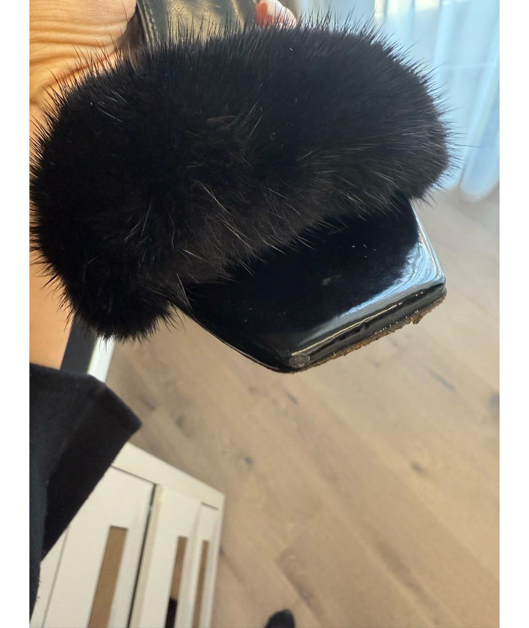 SAINT LAURENT Черные босоножки из лакированной кожи, фото 6