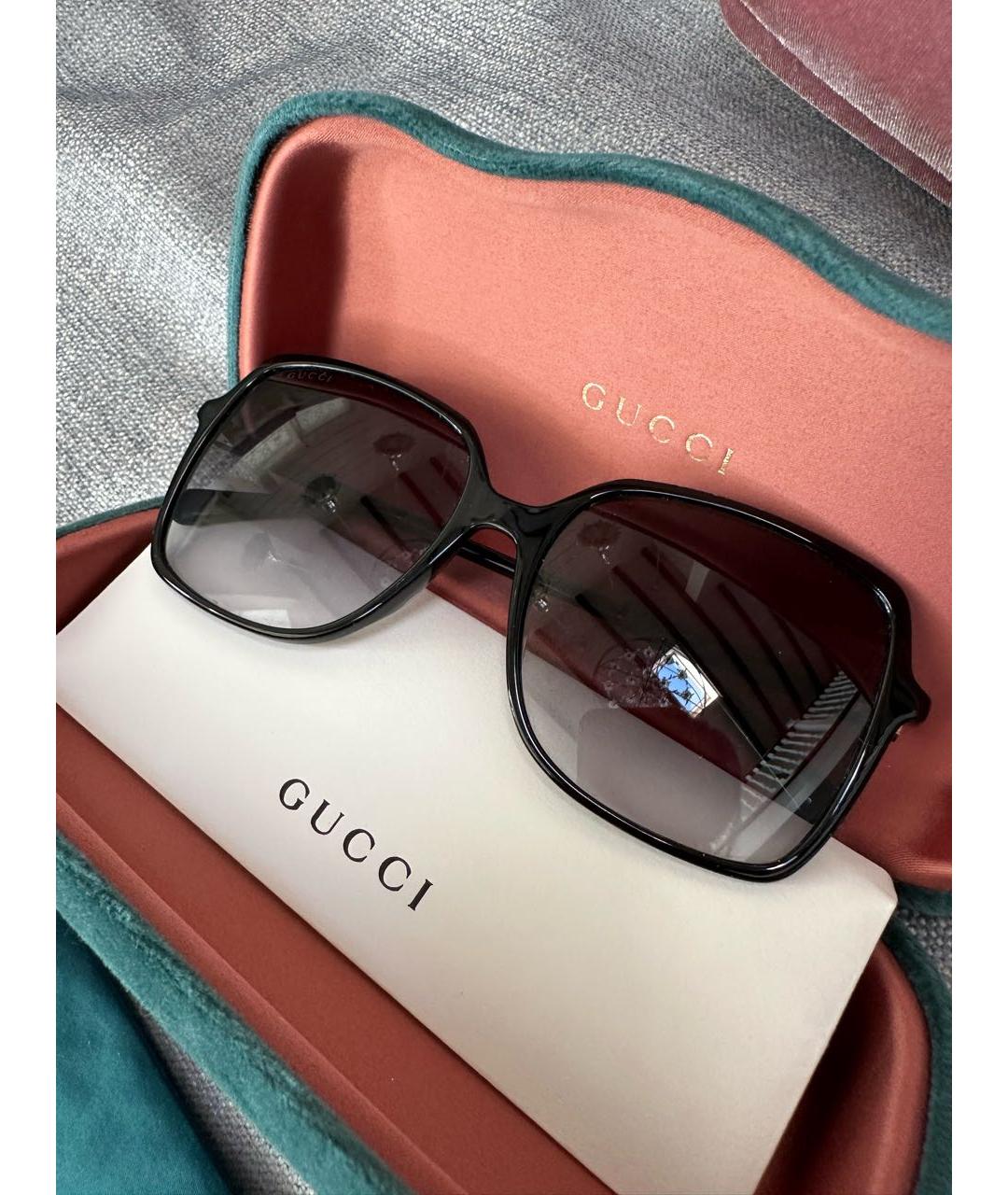 GUCCI Черные пластиковые солнцезащитные очки, фото 7