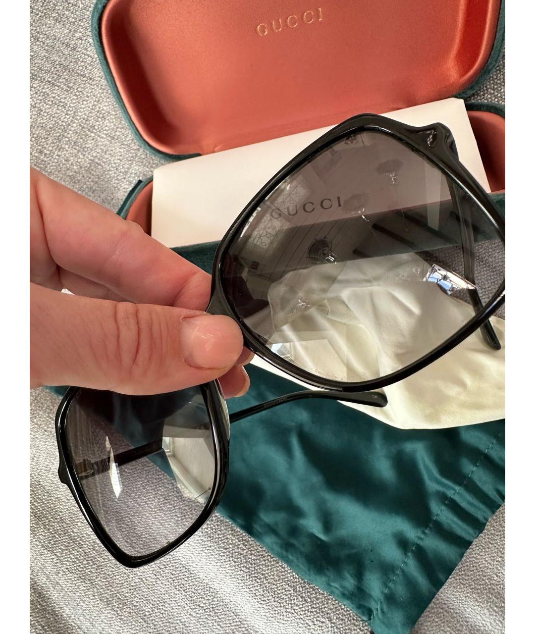GUCCI Черные пластиковые солнцезащитные очки, фото 5