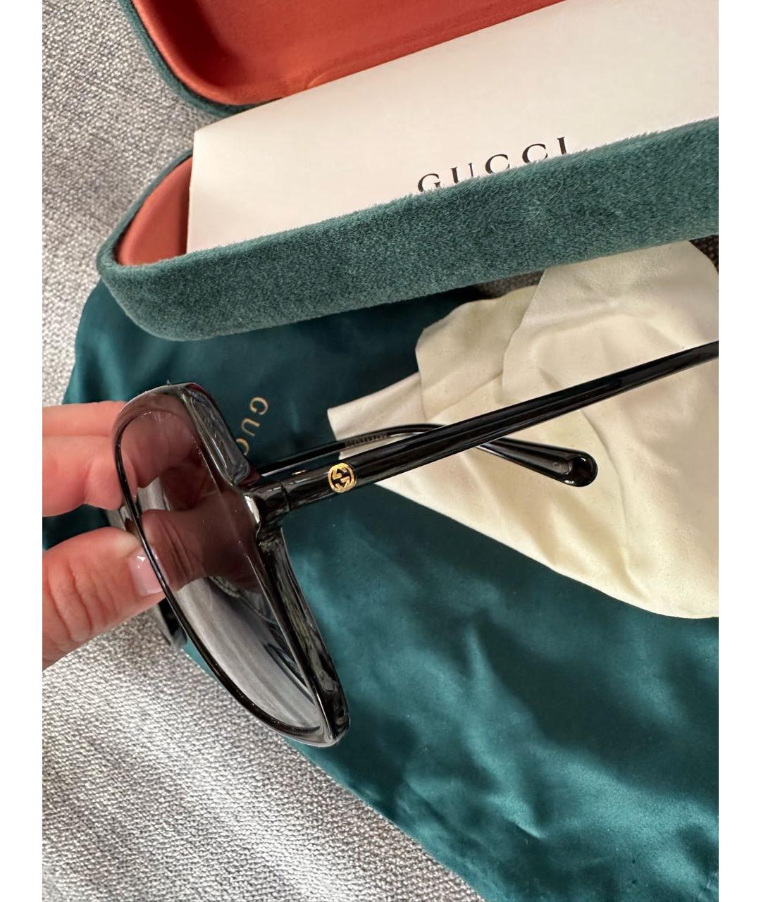 GUCCI Черные пластиковые солнцезащитные очки, фото 4