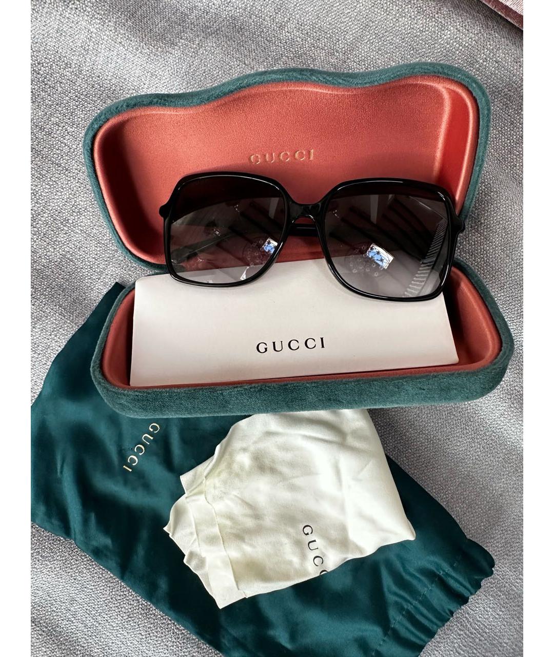 GUCCI Черные пластиковые солнцезащитные очки, фото 3