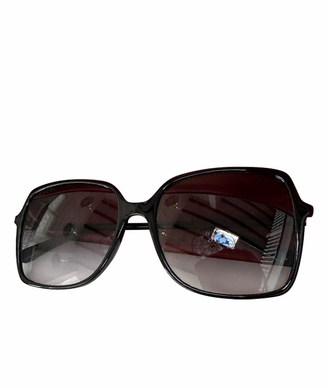 GUCCI Черные пластиковые солнцезащитные очки, фото 1