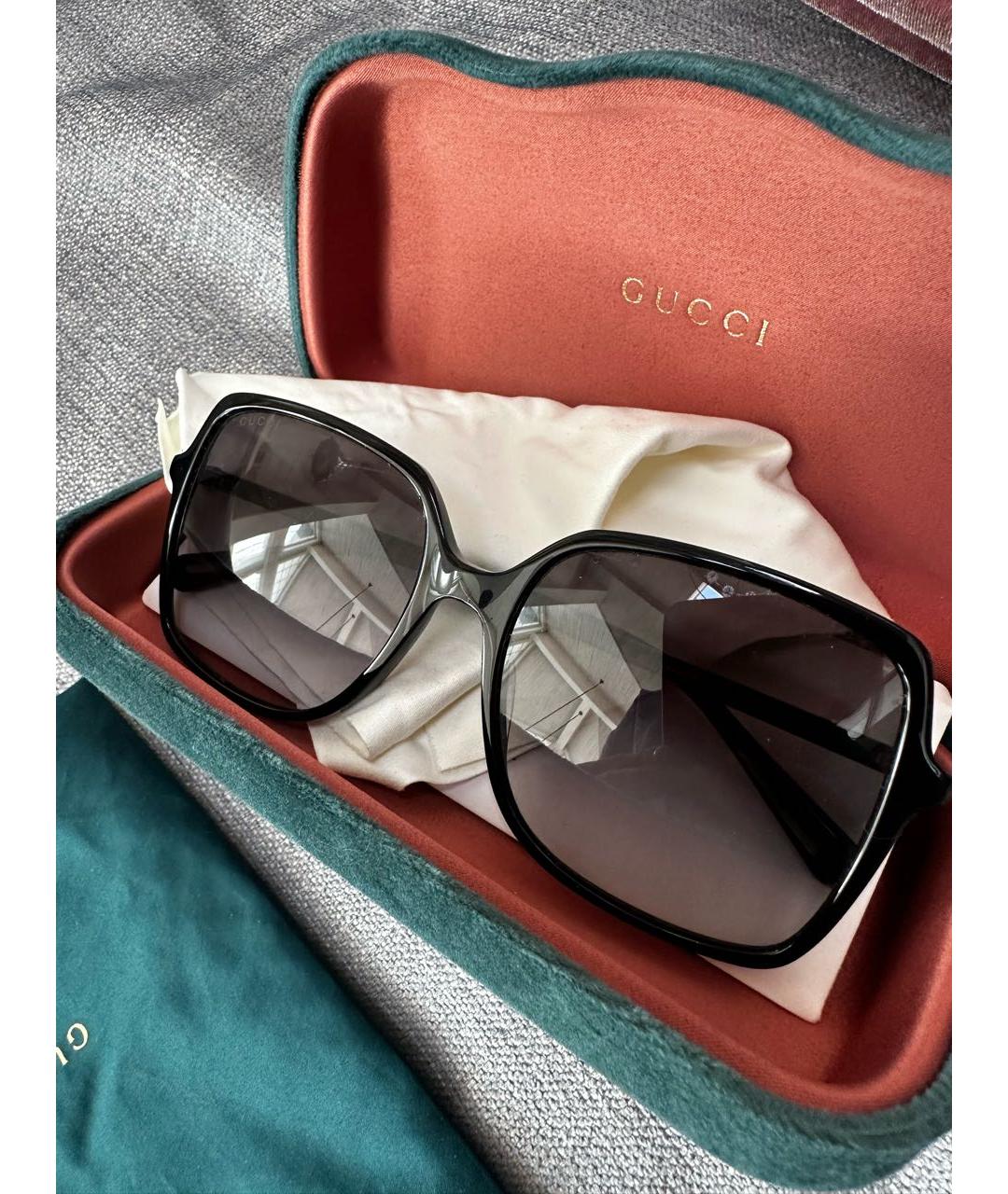 GUCCI Черные пластиковые солнцезащитные очки, фото 2