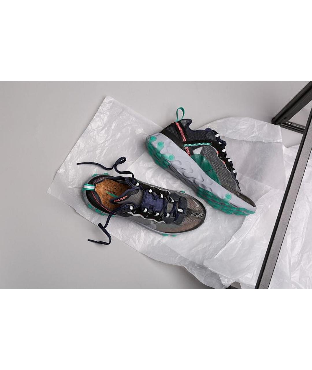 NIKE Антрацитовые текстильные низкие кроссовки / кеды, фото 6