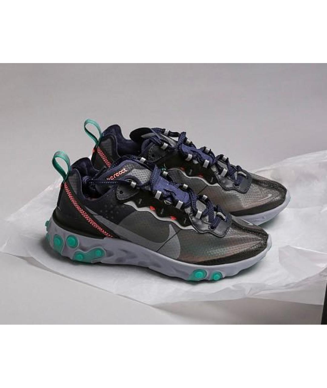 NIKE Антрацитовые текстильные низкие кроссовки / кеды, фото 8