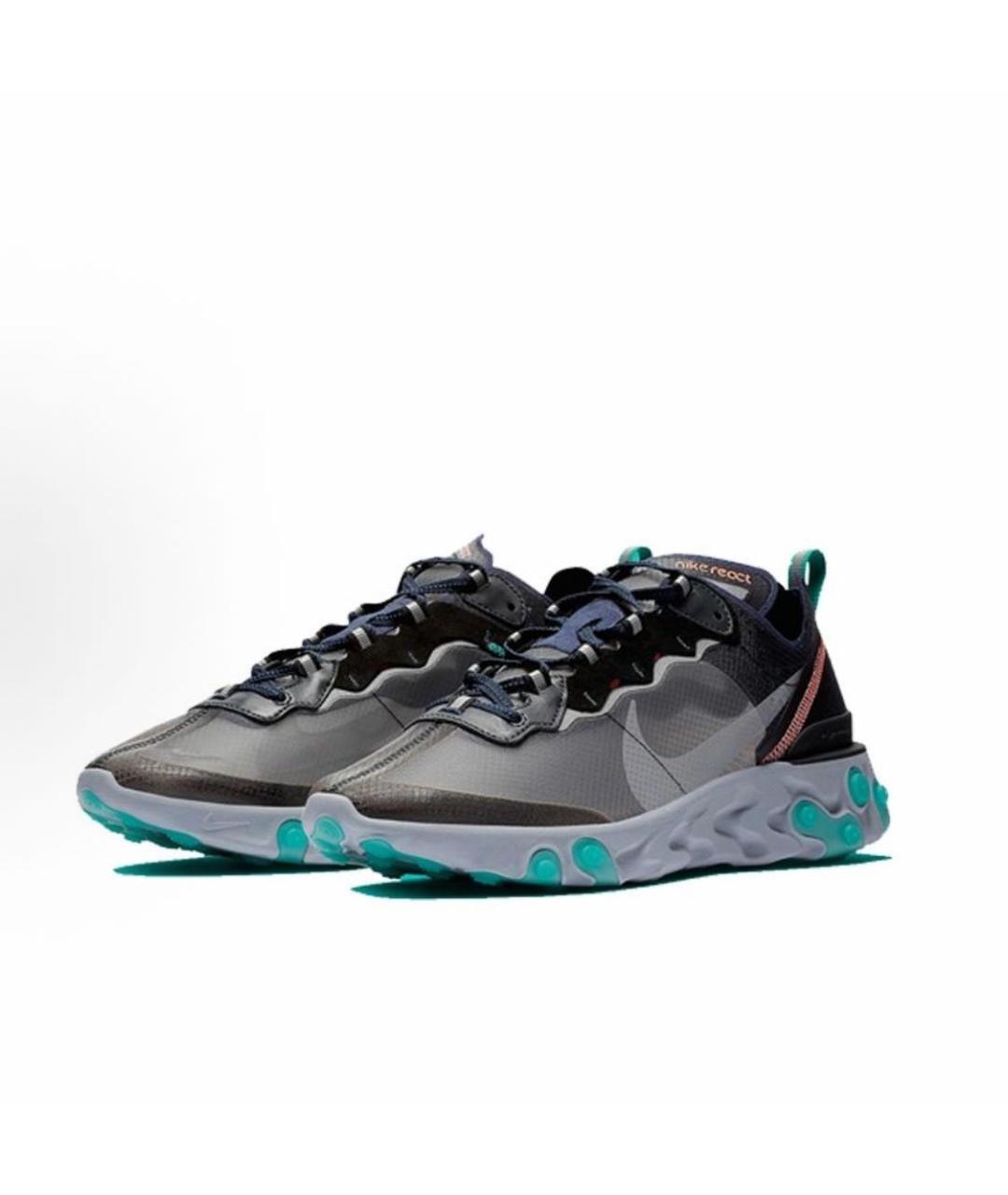 NIKE Антрацитовые текстильные низкие кроссовки / кеды, фото 2