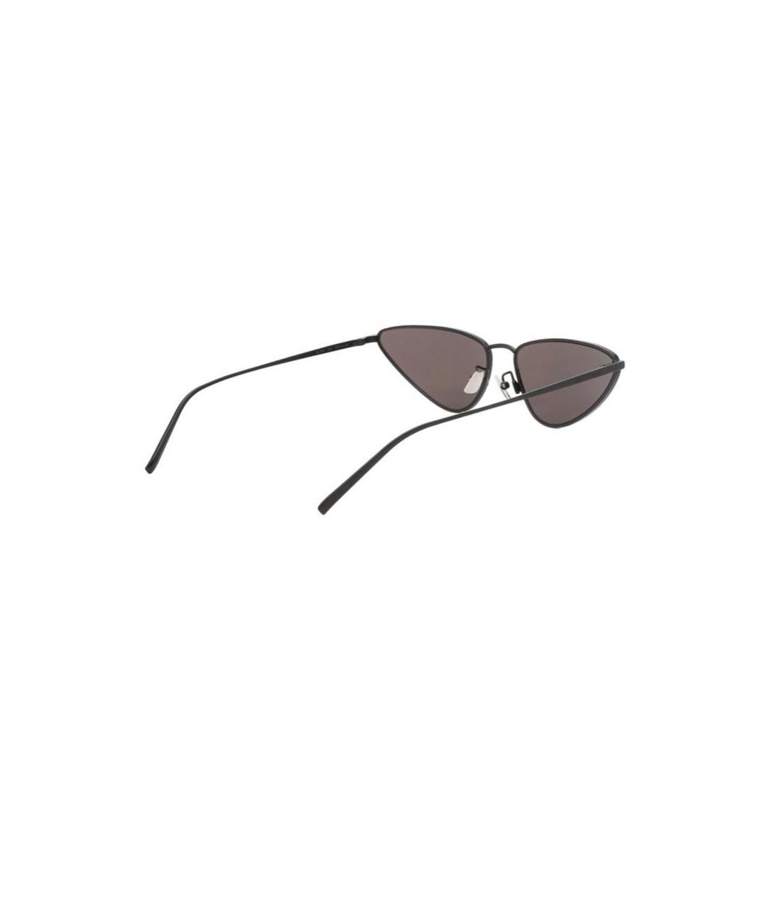 SAINT LAURENT Черные металлические солнцезащитные очки, фото 3