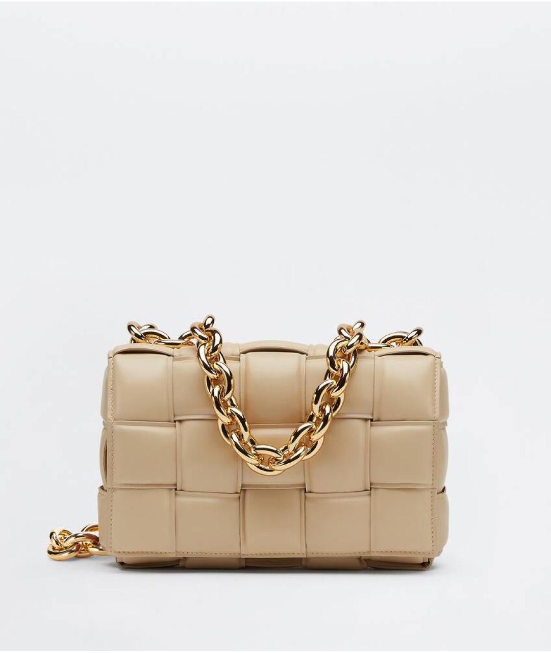 BOTTEGA VENETA Бежевая кожаная сумка через плечо, фото 1