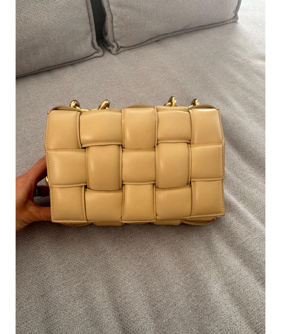 BOTTEGA VENETA Бежевая кожаная сумка через плечо, фото 2