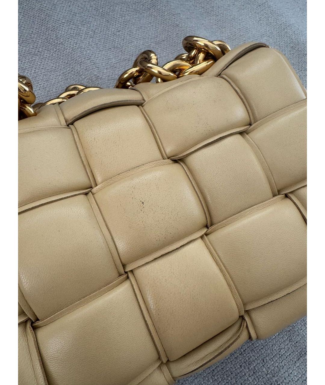 BOTTEGA VENETA Бежевая кожаная сумка через плечо, фото 4