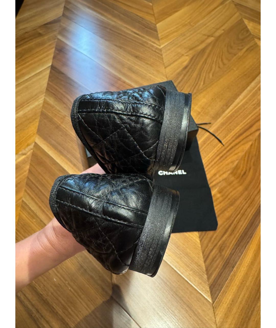CHANEL Черные кожаные балетки, фото 4