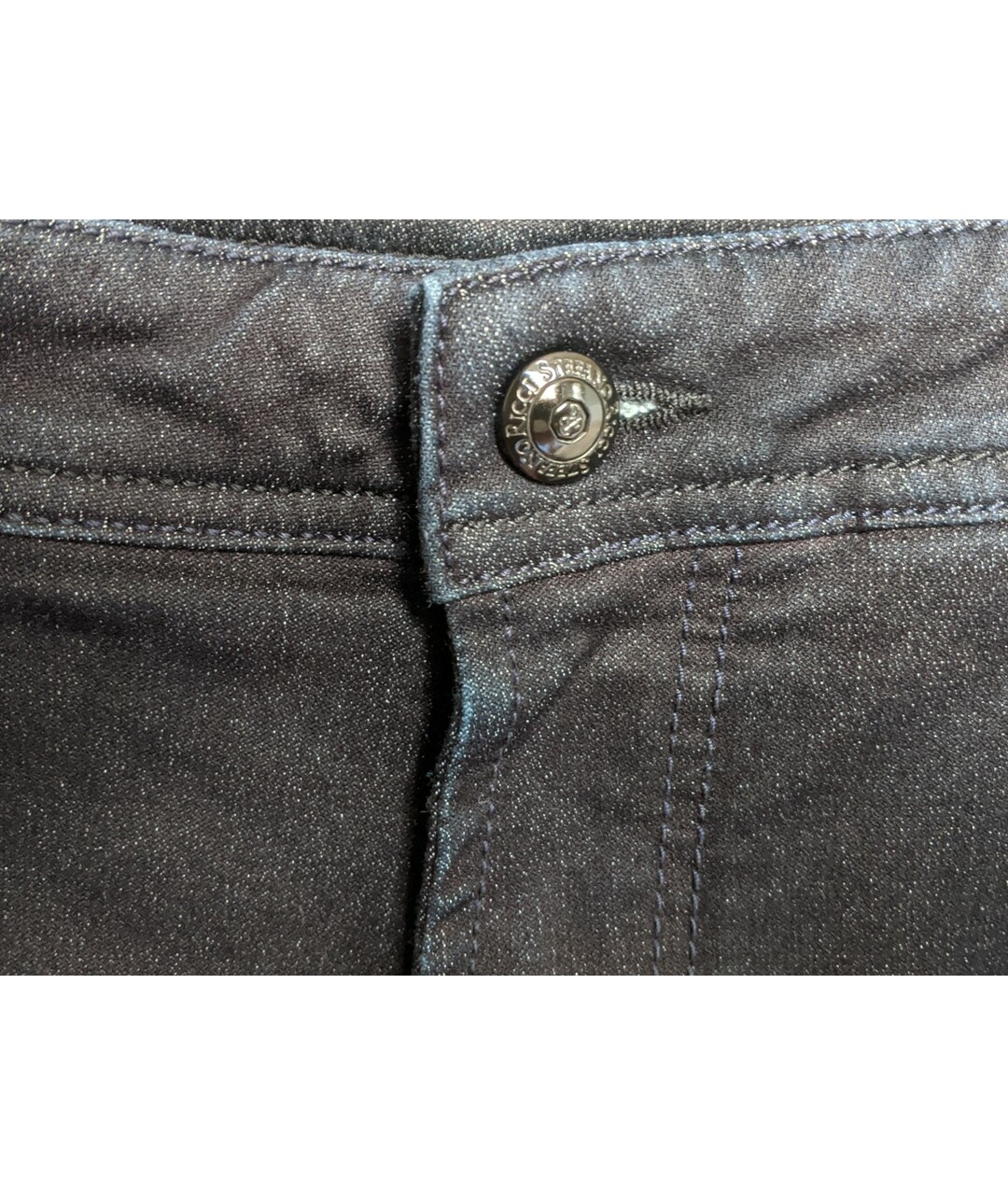 STEFANO RICCI Антрацитовые хлопковые прямые джинсы, фото 3