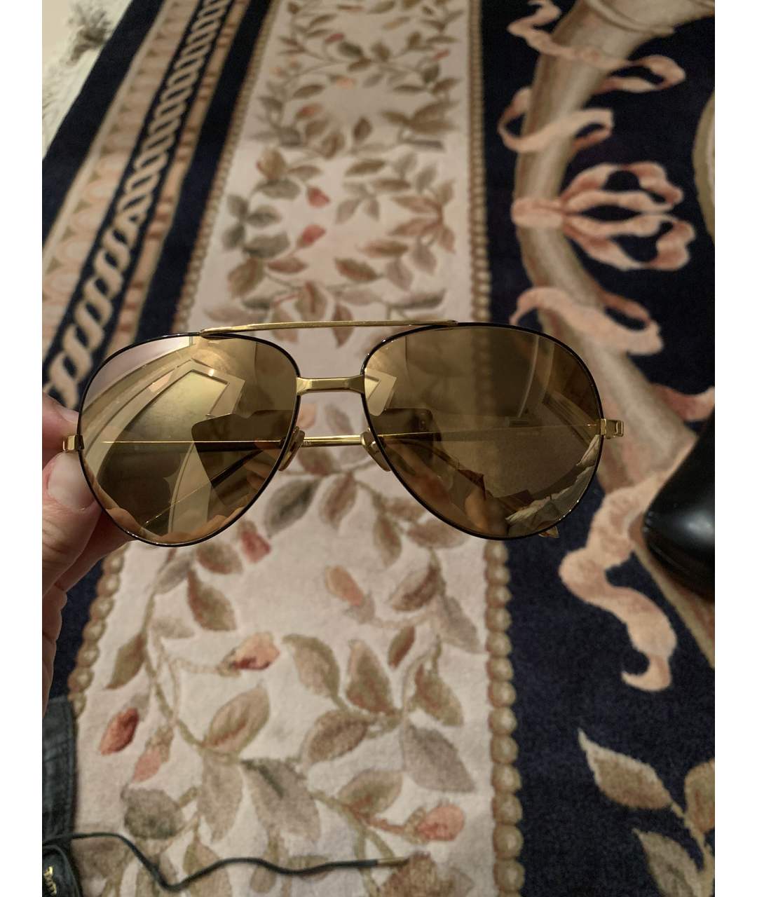 LINDA FARROW Золотые солнцезащитные очки, фото 5