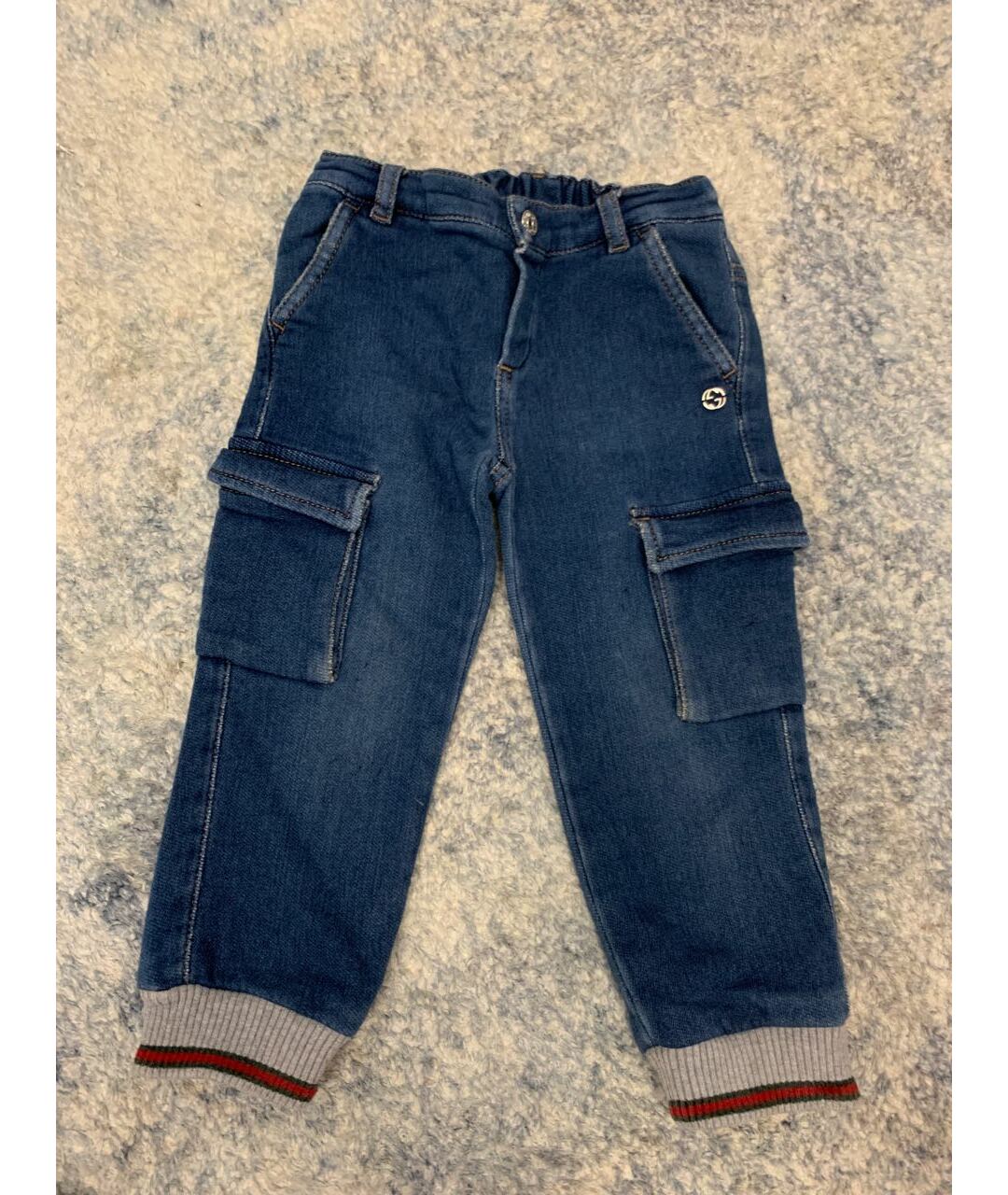 GUCCI Синие хлопковые детские джинсы, фото 6
