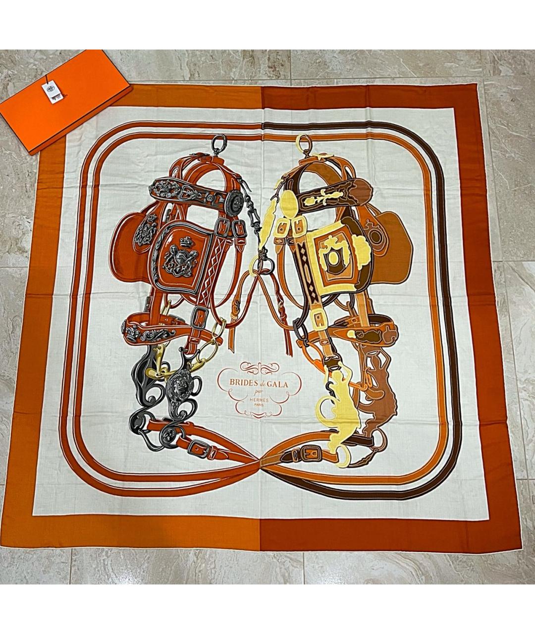 HERMES Мульти кашемировый платок, фото 2