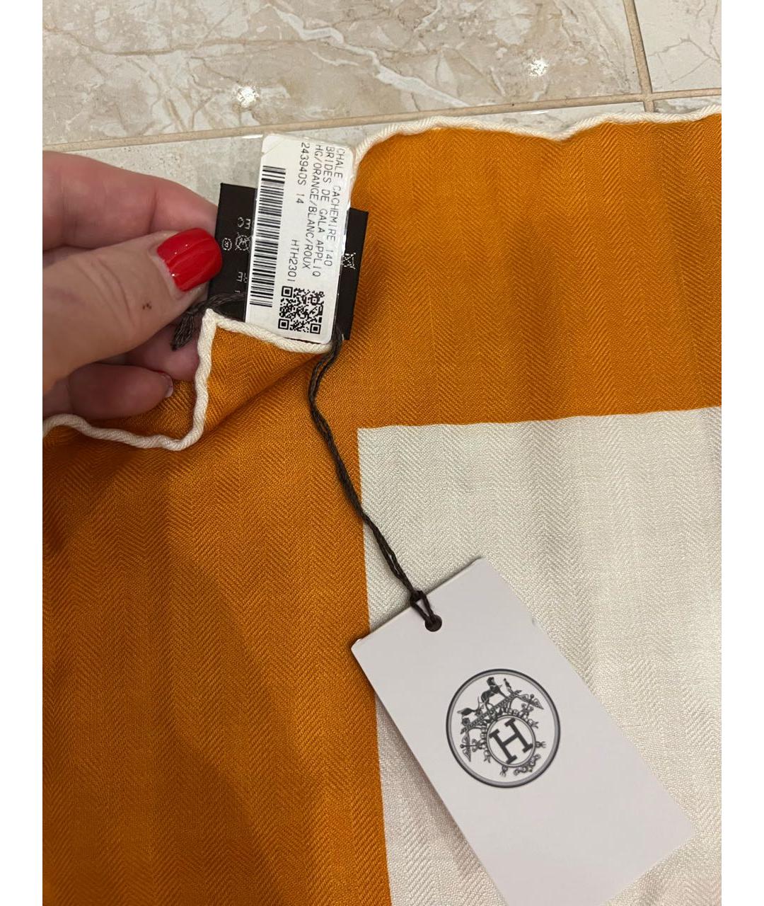 HERMES Мульти кашемировый платок, фото 5