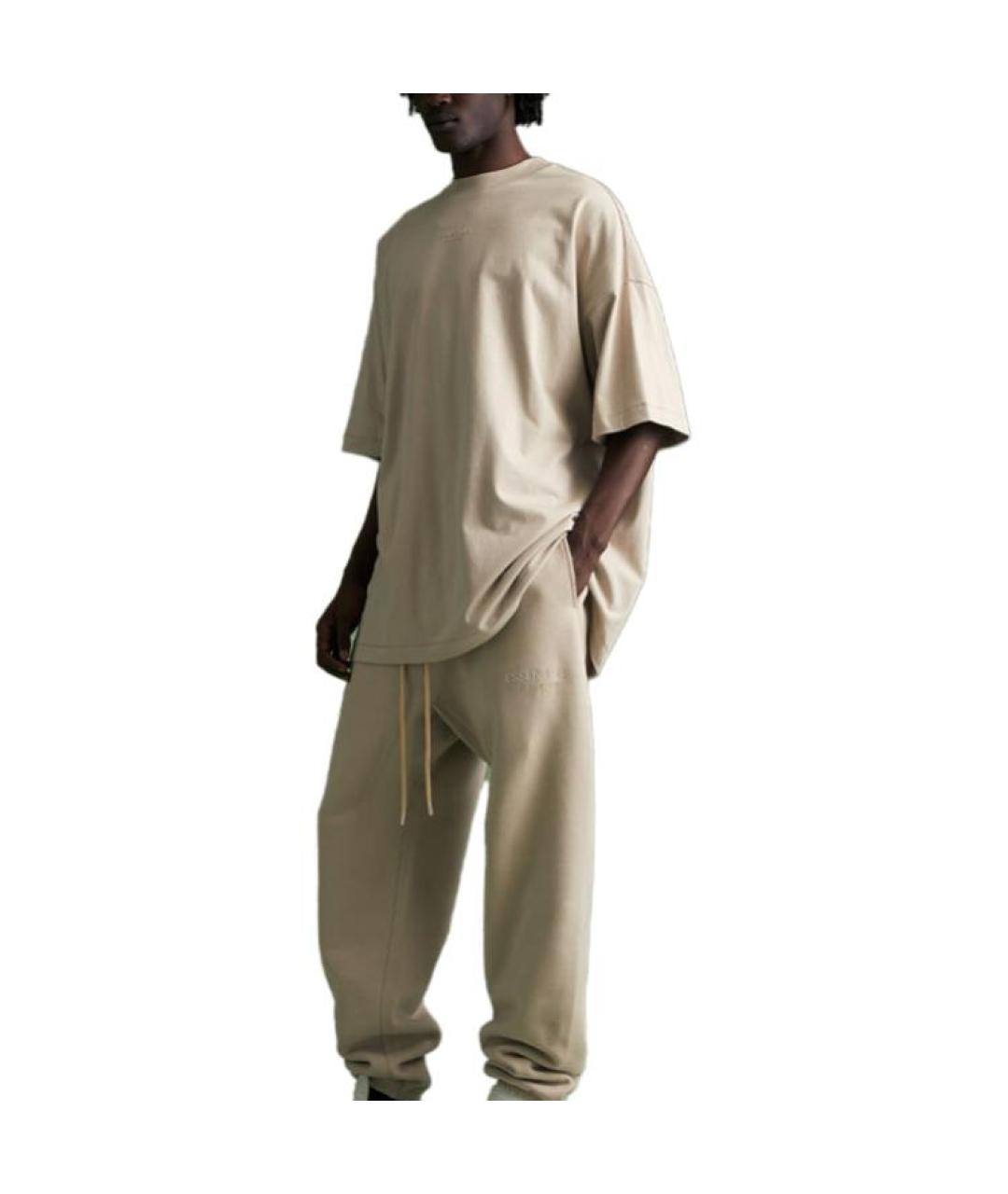 FEAR OF GOD ESSENTIALS Бежевая хлопковая футболка, фото 5