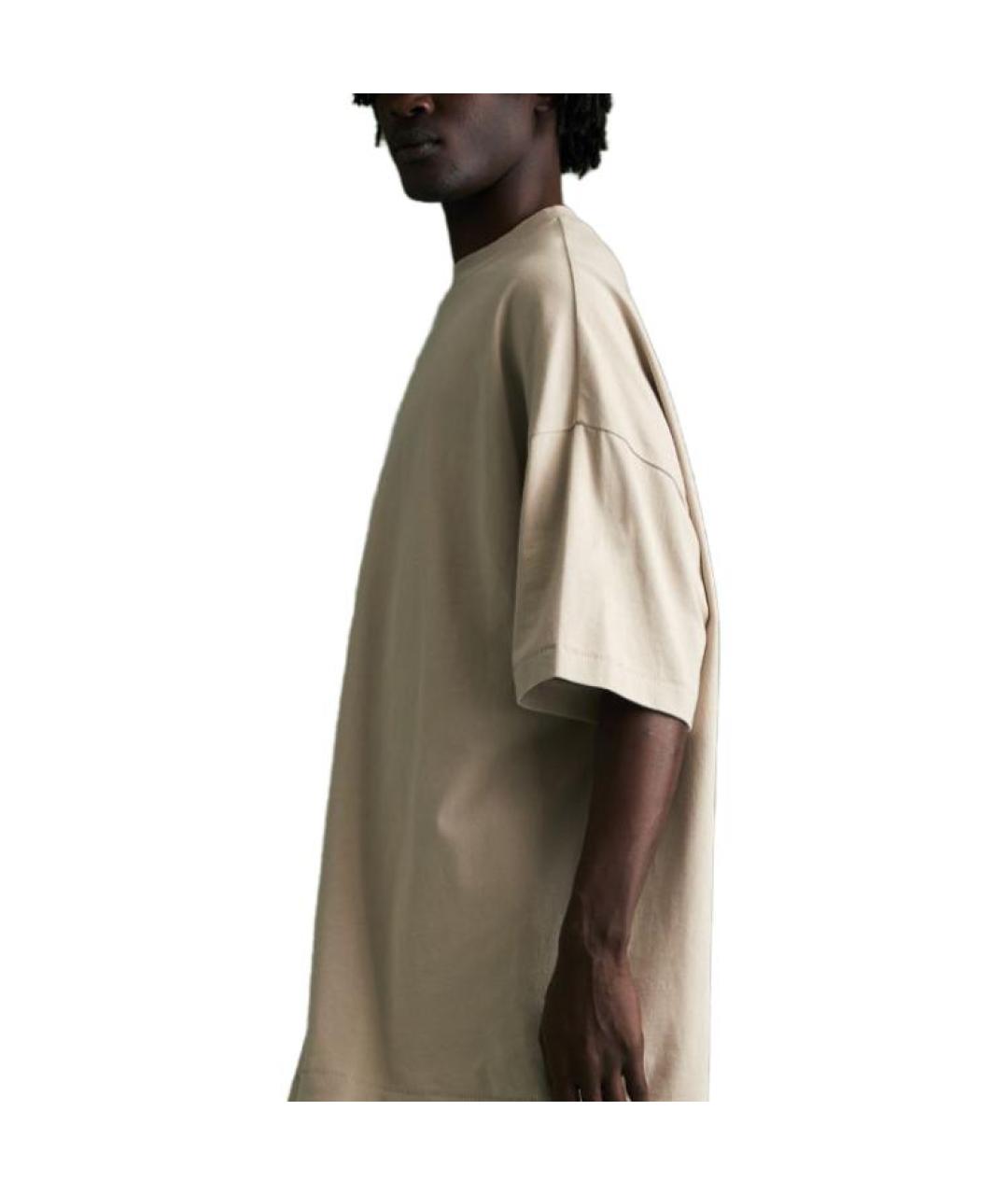 FEAR OF GOD ESSENTIALS Бежевая хлопковая футболка, фото 6