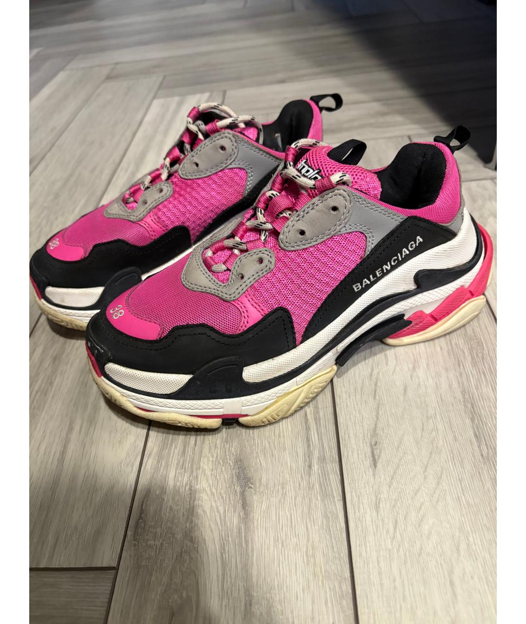 BALENCIAGA Розовые текстильные кроссовки, фото 7