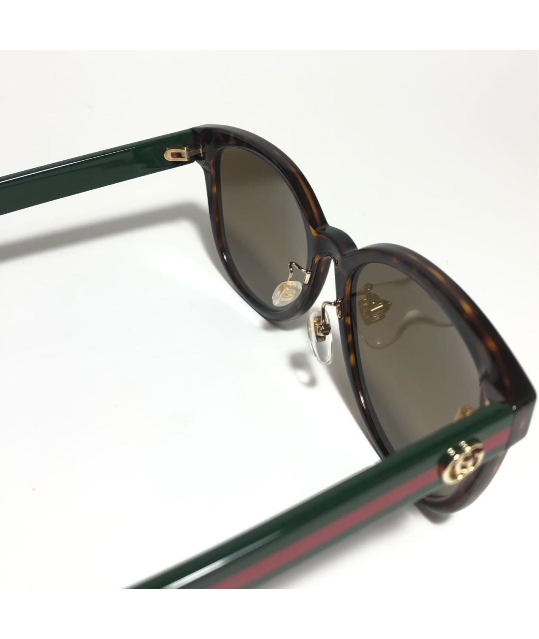 GUCCI Коричневые пластиковые солнцезащитные очки, фото 5