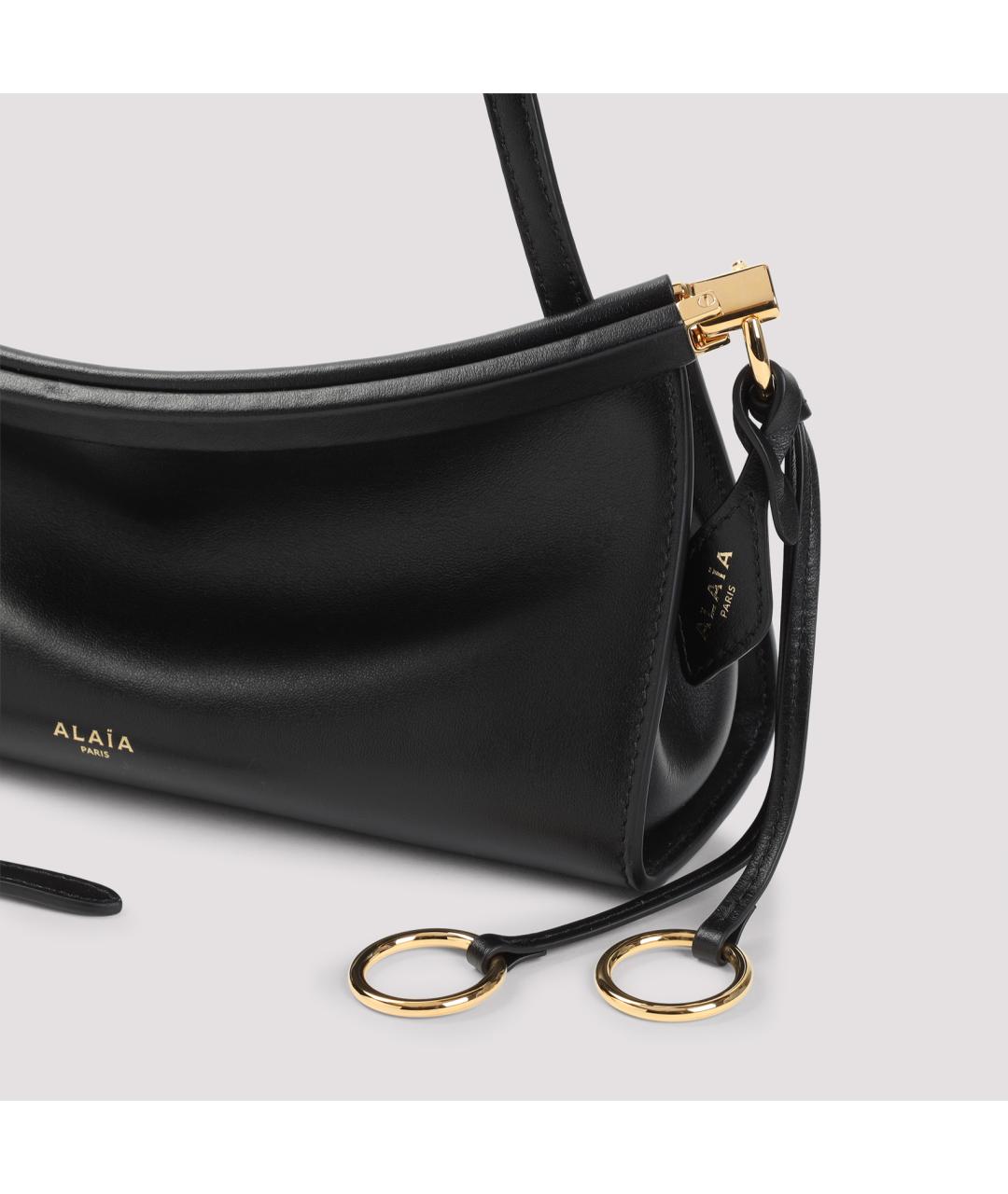 ALAIA Черная кожаная сумка через плечо, фото 5