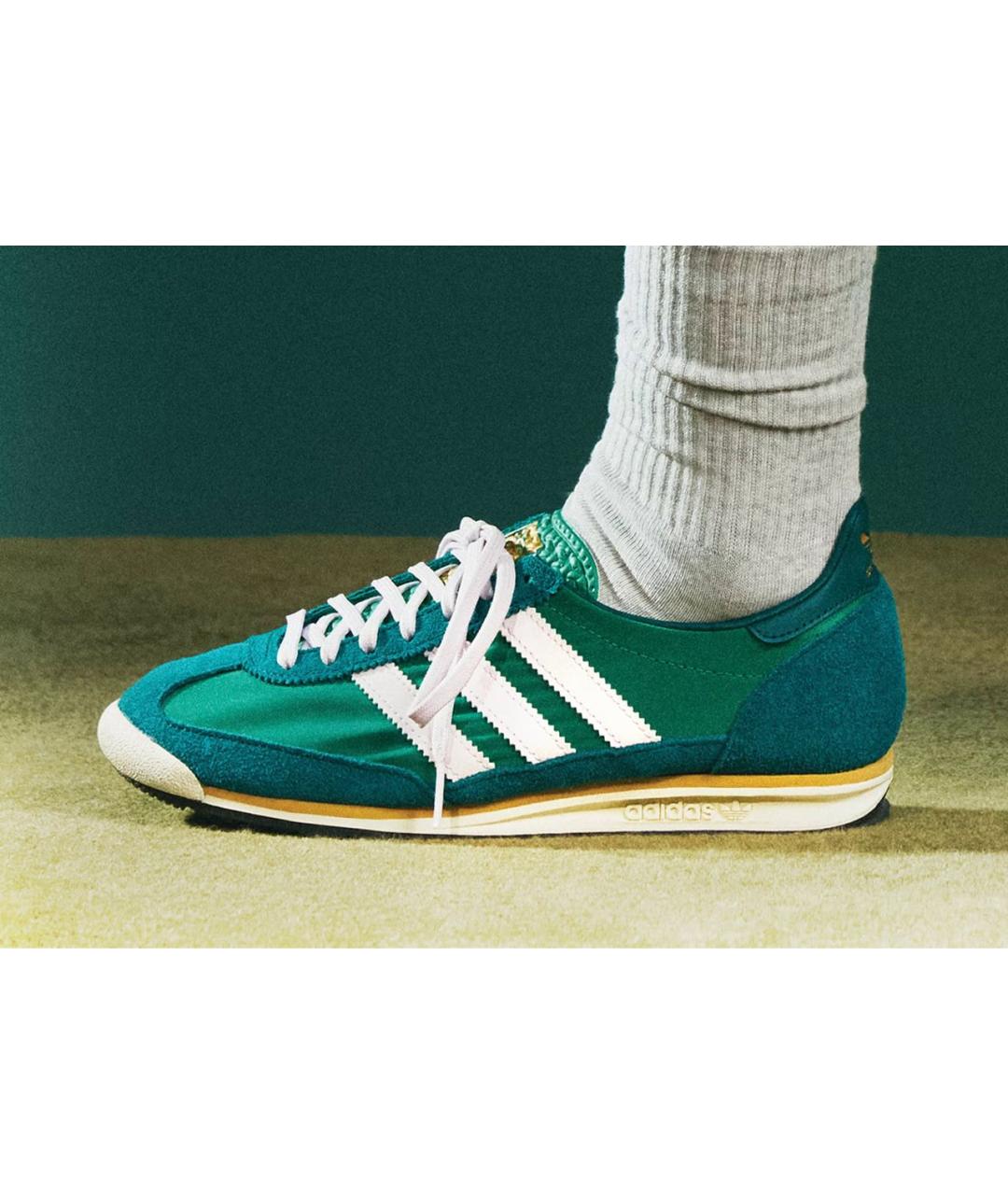 ADIDAS Зеленые замшевые кроссовки, фото 2