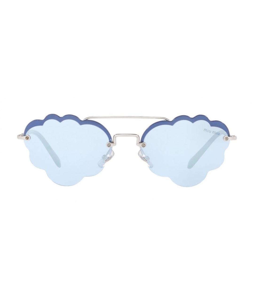 MIU MIU Голубые металлические солнцезащитные очки, фото 1