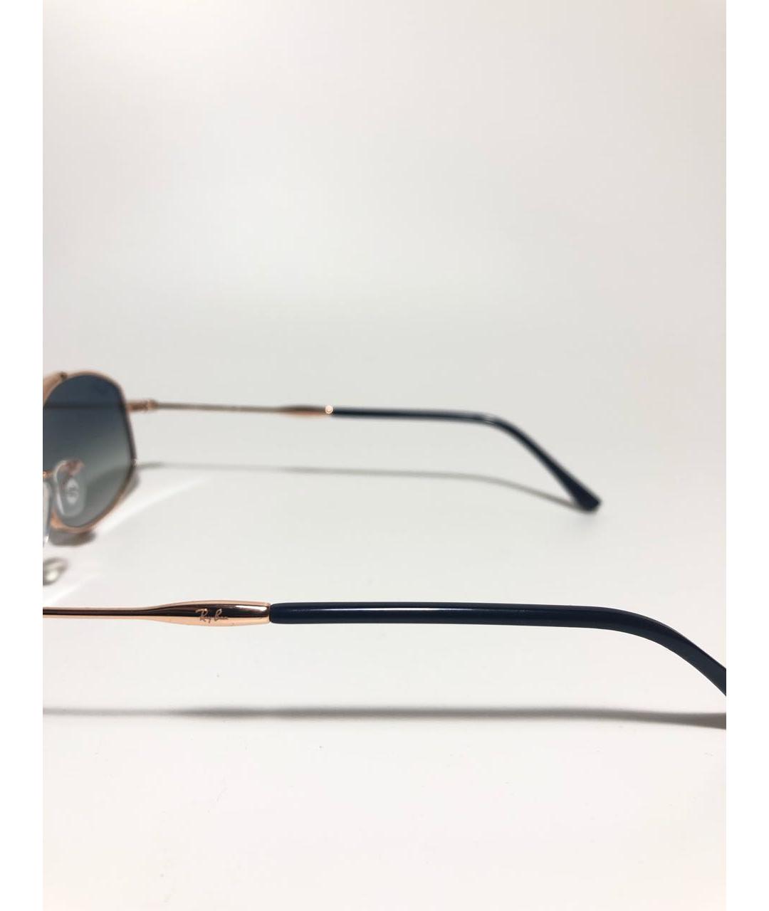 RAY BAN Золотые металлические солнцезащитные очки, фото 3